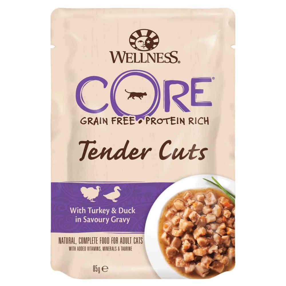 Wellness Core Cat Wet Food Tender Cuts Pouches Turkey Duck in Gravy 85g