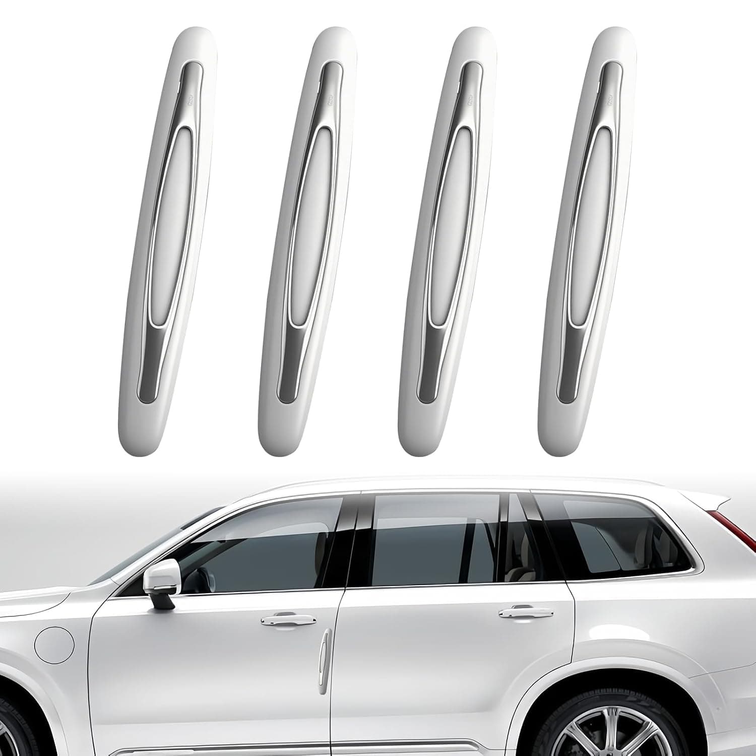 Car Door Edge Guards,Rubber Car Door Protector,Universal Self-Adhesive Guard Protective Bumper Strips,Waterproof, Heat-resistant, Abrasion,High Adhesive,for All Vehicles (White/4Pcs)