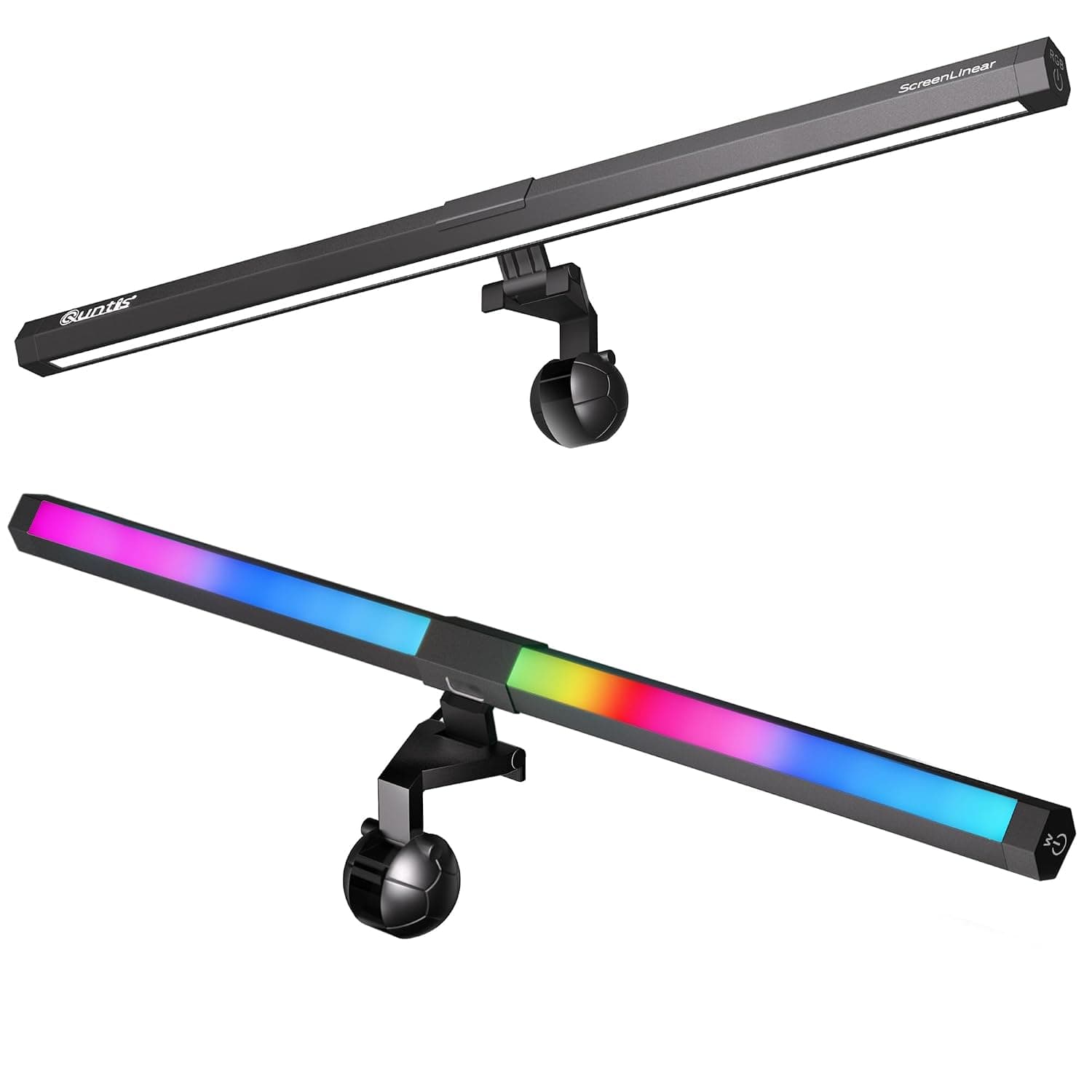 Quntis 51 cm LED Monitor Lamp for PC RGB USB Computer Desk Lamp Multicolor Light Bar Monitor Computer, Adjustable Ambient Light 15 Colours Lighting, Light Bar for Gaming Reading