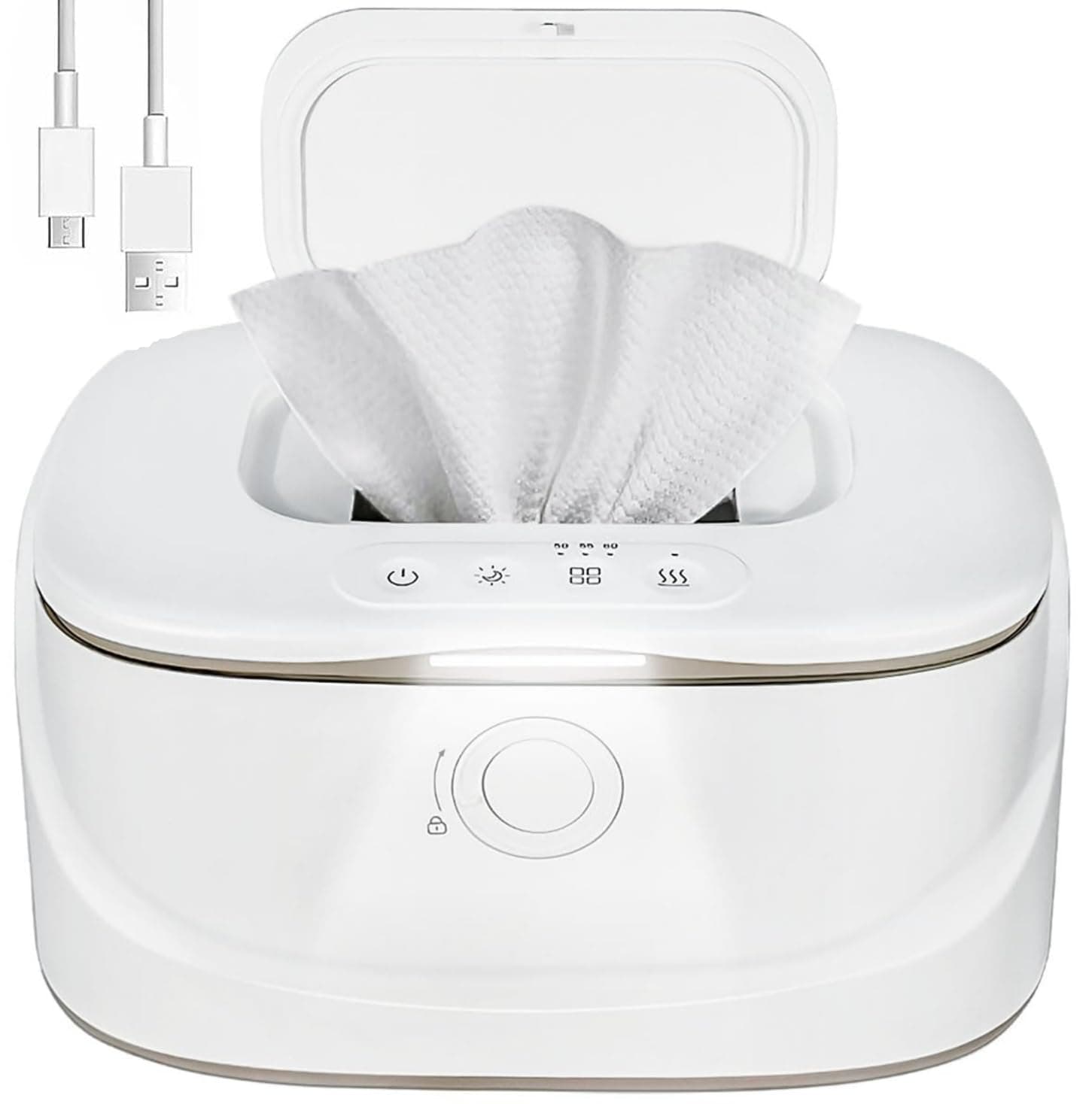 Oasisgalore Baby Wipe Warmer Essentials جهاز تسخين المناديل, Portable Baby Wet Wipes Dispenser with Night Light and 3 Heat Modes Newborn Baby Essentials for Mom Newborn Baby