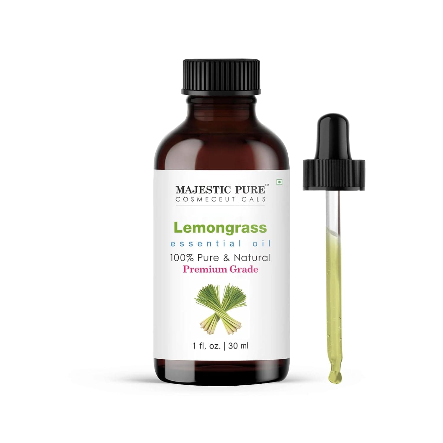 Majestic Pure Lemongrass Essential Oil for Diffuser - 1 Fl Oz | 100% Pure & Natural Essentials Oils for Humidifier, Freshening, custom diffuser blends, candles, soaps & room fresheners