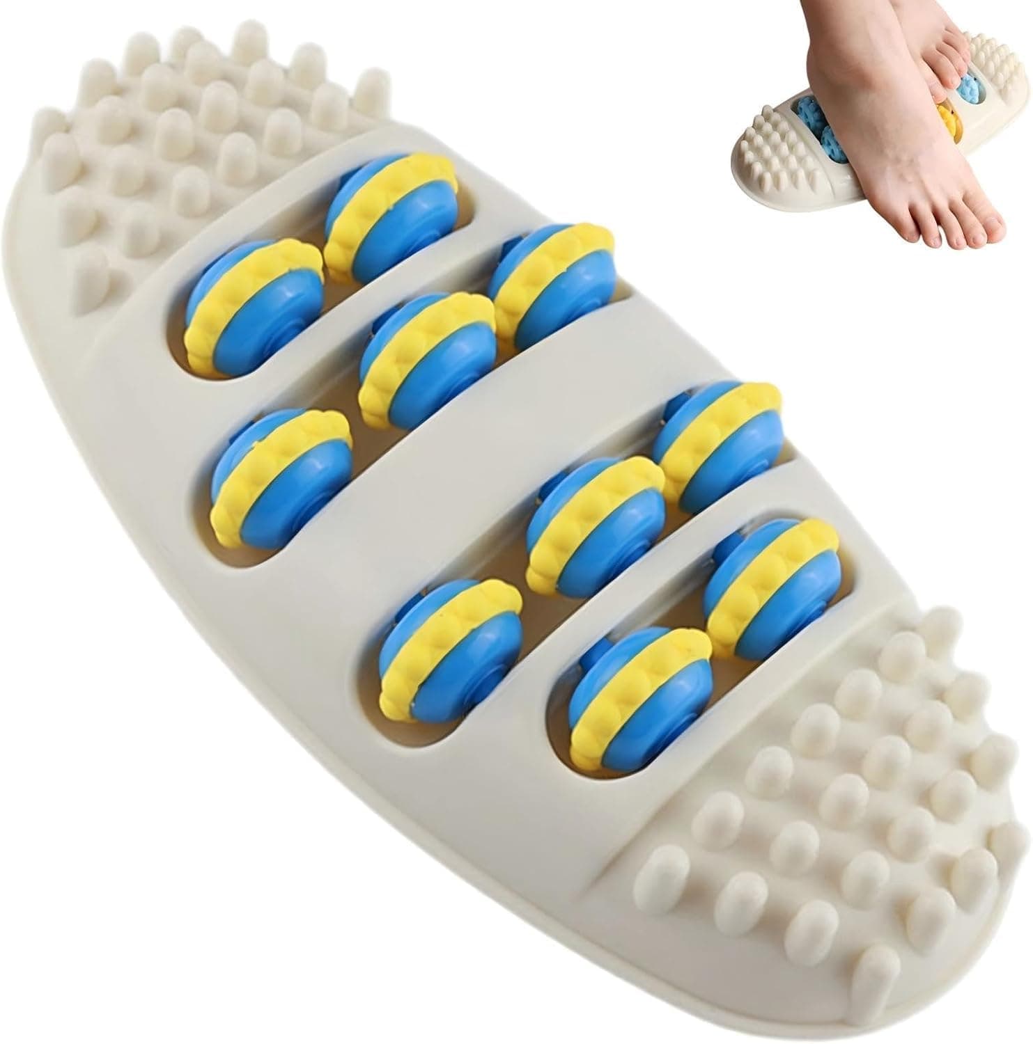 Tazweeq Foot Massager Roller, 4 Row Roller, Foot Massage for Plantar Fasciitis Relief, Foot Pain Relief and Deep Relaxation