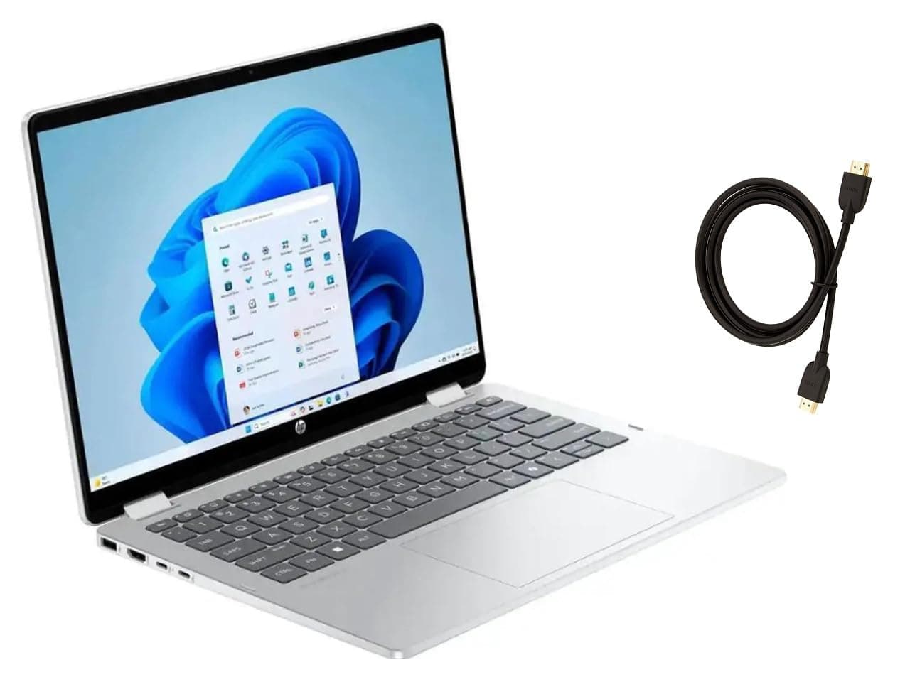 HP OmniBook 5 Flip 2-in-1 14" FHD+ Touch Screen Laptop |Intel Core 7 150U|Intel Graphics| Copilot |Backlit| Silver | 16GB RAM DDR5 | 512GB SSD |Windows 11 Home |Bundle with HDMI Cable