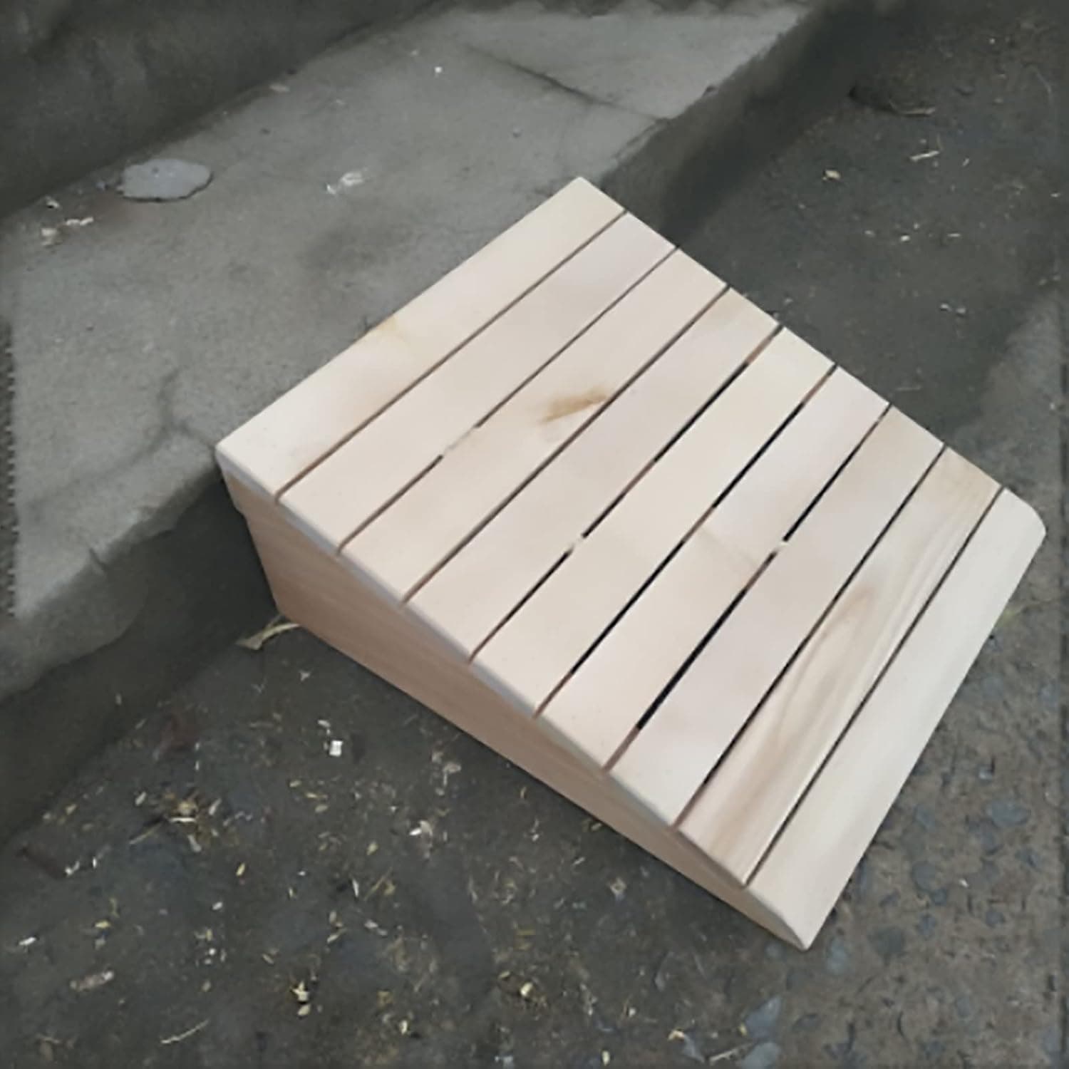 PEAMAN Curb ramp, threshold slope pad solid wood motorcycle step pad for doorways wheelchairs walkers and many more (Size : 39 * 35 * 15cm)