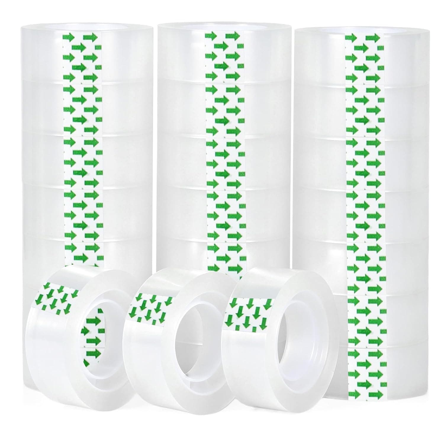 BOMEI PACK Transparent Tape Refills, Clear Tape, 3/4 x 800 Inches, Gift Wrapping Tapes for Dispenser, Office, School, Home (24)