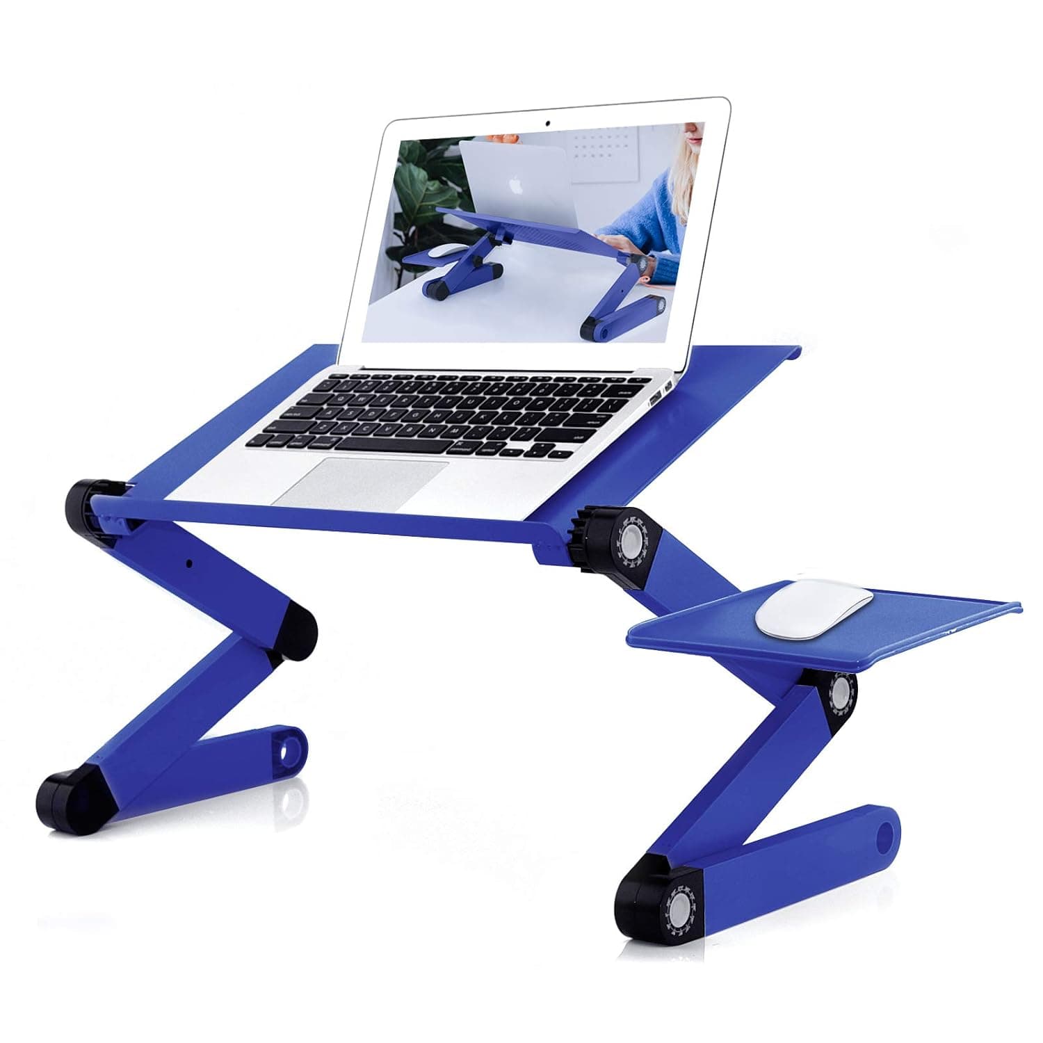 Datazone'S AdJustable Laptop Desk, Beautiful & Portable Bed Desk Table, Multi Purpose USe,Laptop Tray,Portable Desk,Couch Desk, Small Table,Laptop Table For Bed, Lap Desk Dz-Tp007 (Blue).