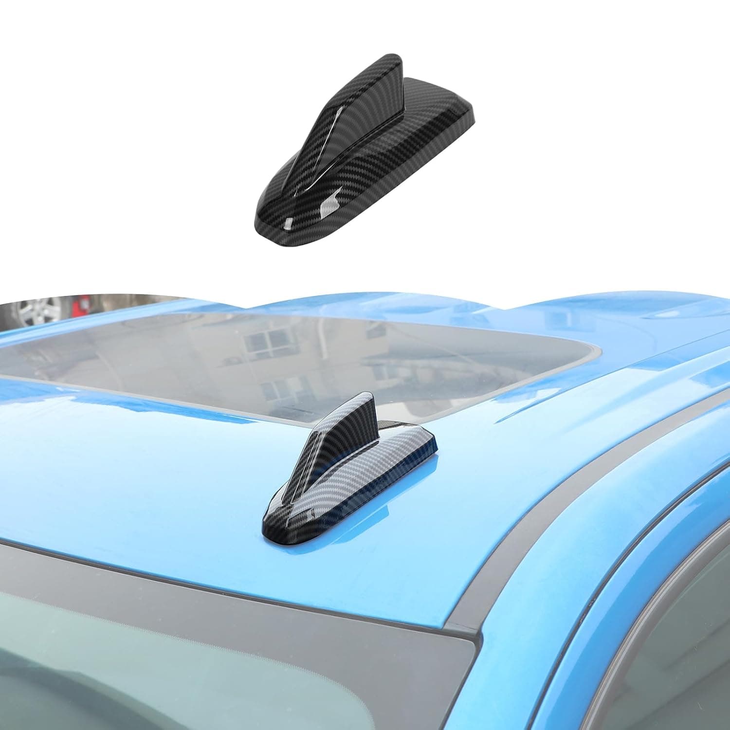 RT-TCZ Roof Antenna Cover Trim Decoration Exterior Accessories for Chevy Silverado/Suburban/Tahoe 2019-2024,for GMC Yukon/Sierra 2019-2024 (Black Carbon Fiber)