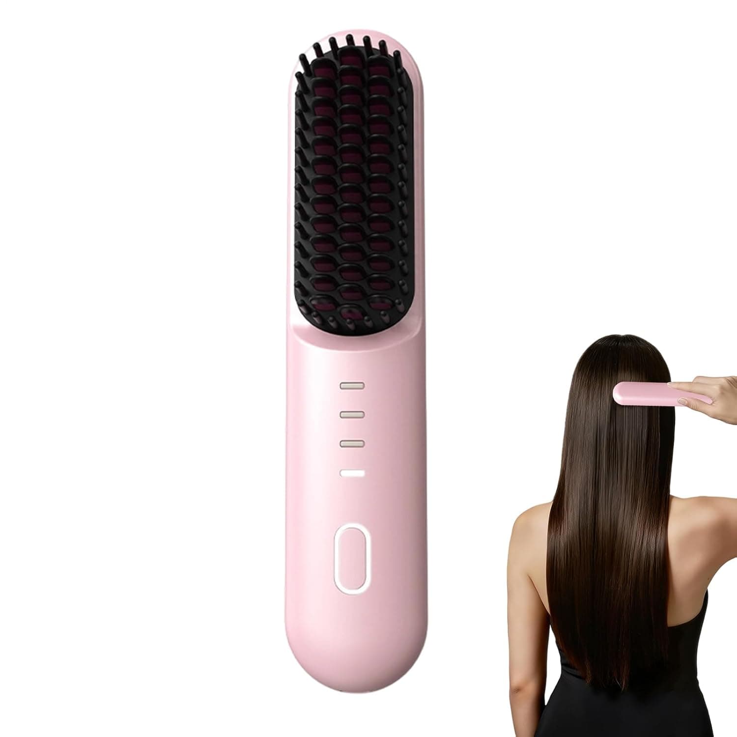 Straightener Brush,Rechargeable Fast Heating Styling Comb - Heated Brush Hair Straightener - for Women Teen Girls Long Short Home Office Travel Outdoor Holiday Party