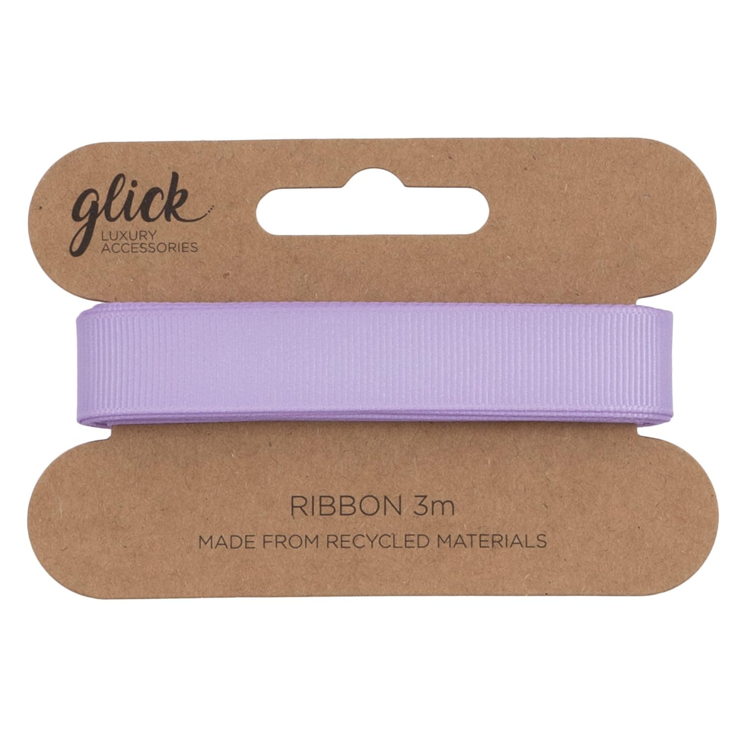 Glick Luxury Lilac Gros Grain Ribbon 3 Metres in Length, for Gift Wrapping and Other Arts & Crafts, 1.6 cm x 3 metres
