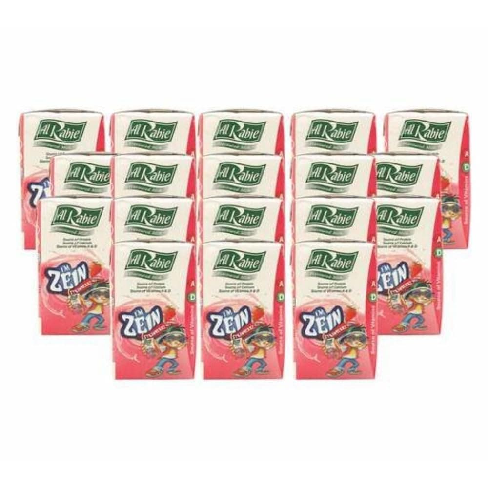 Al Rabie Strawberry Flavored Milk 18 x 185 ml