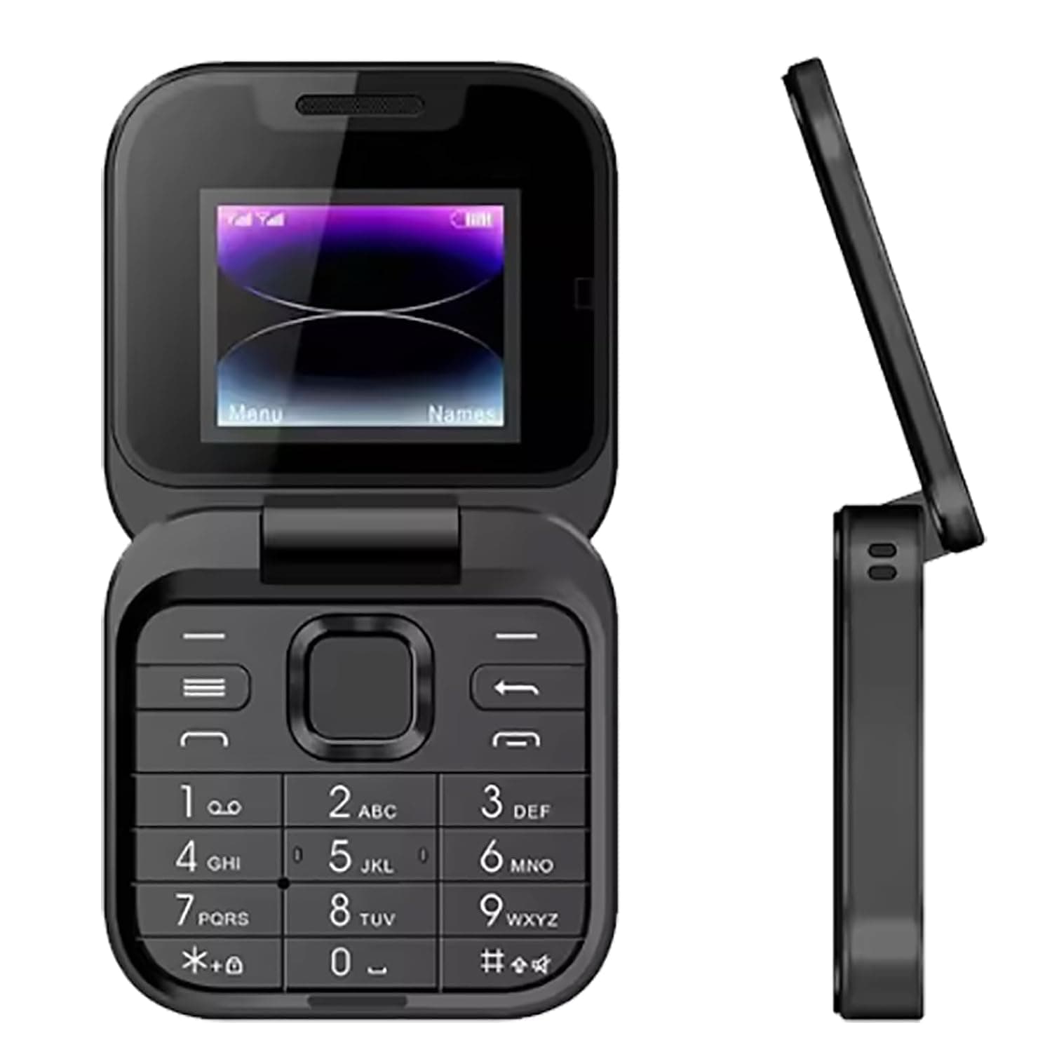 Backup Machine for The Elderly/children, Classic Flip Phone, With SOS Button/1200 MAh Battery, Large Volume+Large Keypad, Support Dual Sim Card, 2.8 In+2.4 in Screen,Black