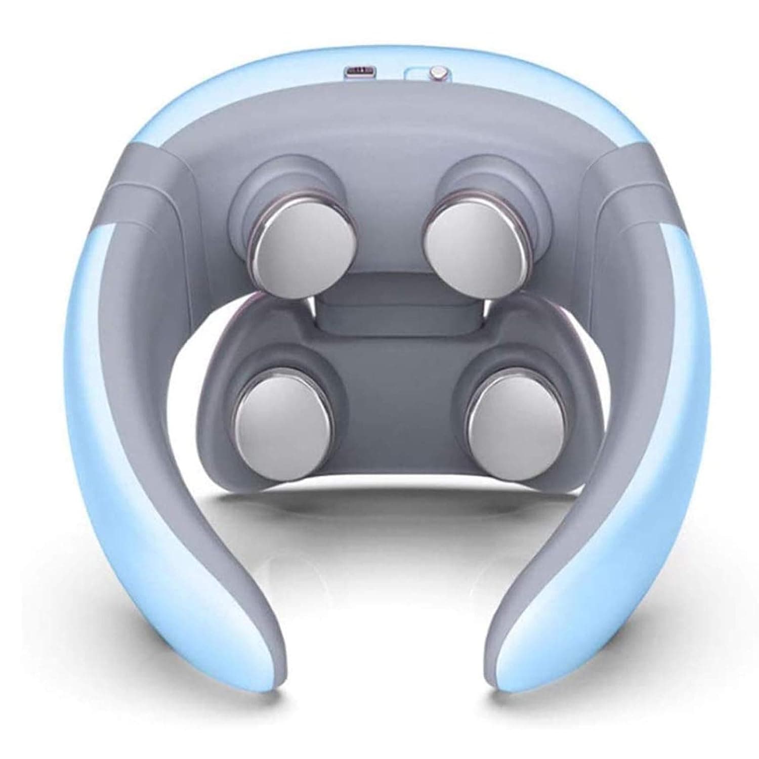 Deep Tissue Neck Massage With 4 Massage Heads And 9 Gears,Tens Pulse Neck Back Massager With Heating Function Cervical,Vertebra Microcurrent,Suitable For Stress Relief And Relaxation,Blue