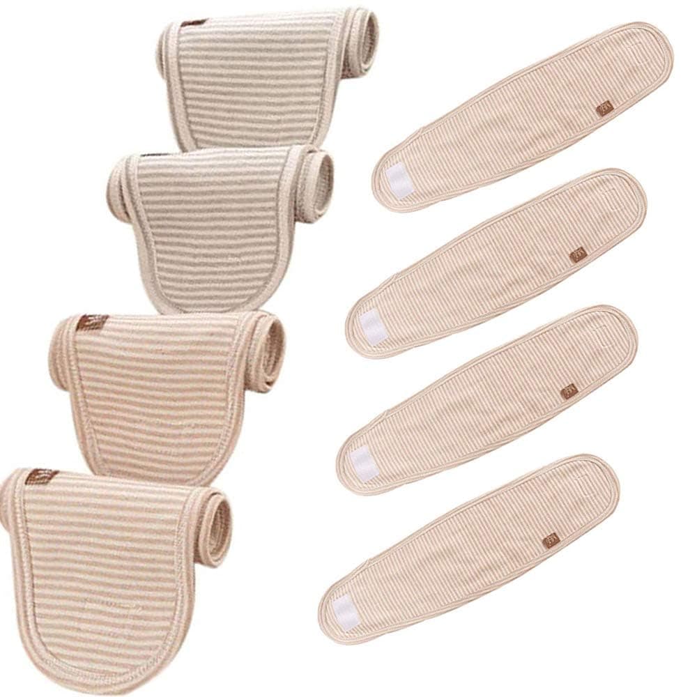 Baby Umbilical Cord Belt, Infant Belly Binder Hernia Care Navel Truss Support Newborn Warm Essential with Breathable Organic Cotton (4 Pack)