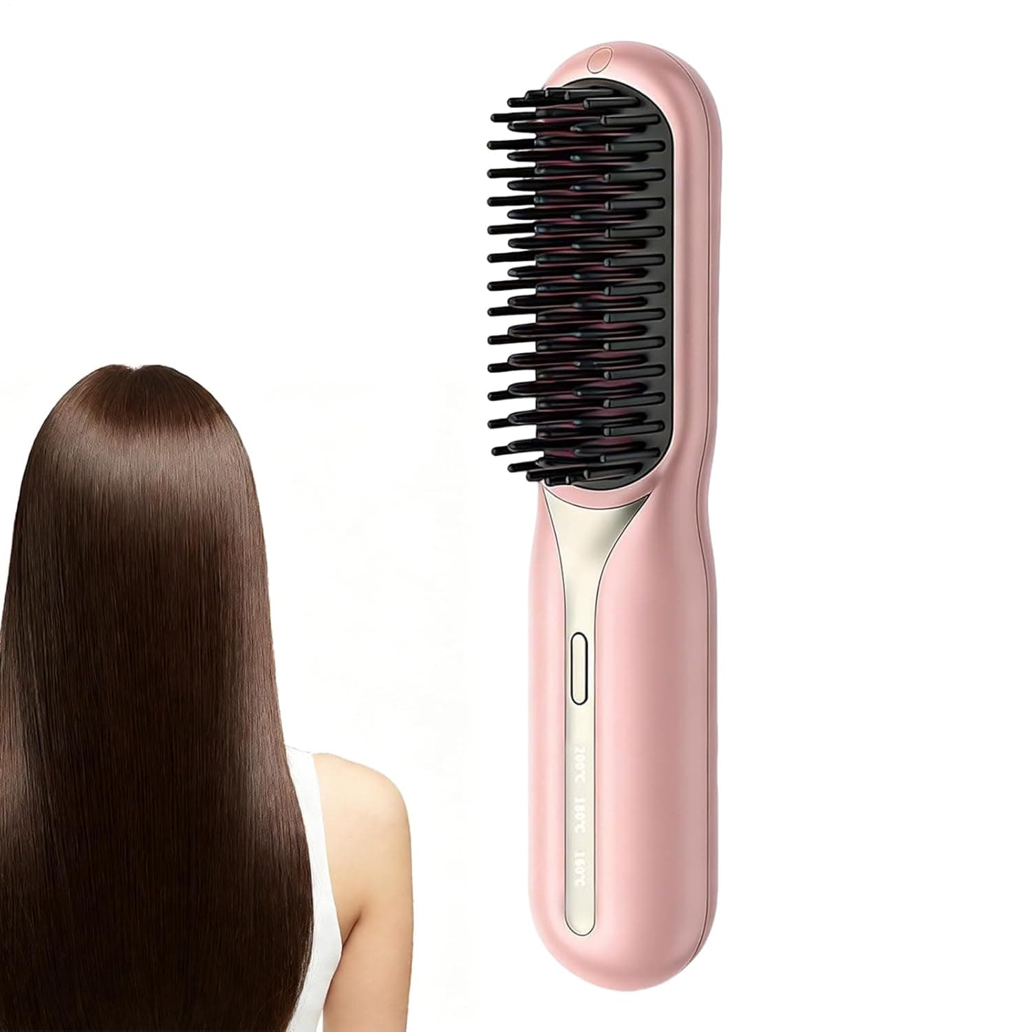 Hair Brush Straightener | Cordless Rechargeable Styling Tools,Rechargeable Hair Straightener - for Girls Morning Rush Home Outdoor Travel Vacation