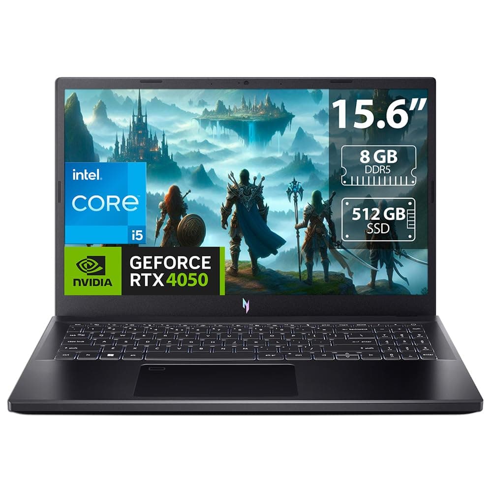 Acer Nitro V Gaming Laptop: Intel Core i5 13420H, 8GB DDR5 Memory, 512GB SSD, 15.6"" LED Display, NVIDIA GeForce RTX 4050 Video, S.O. Windows 11 Home., ANV15-51