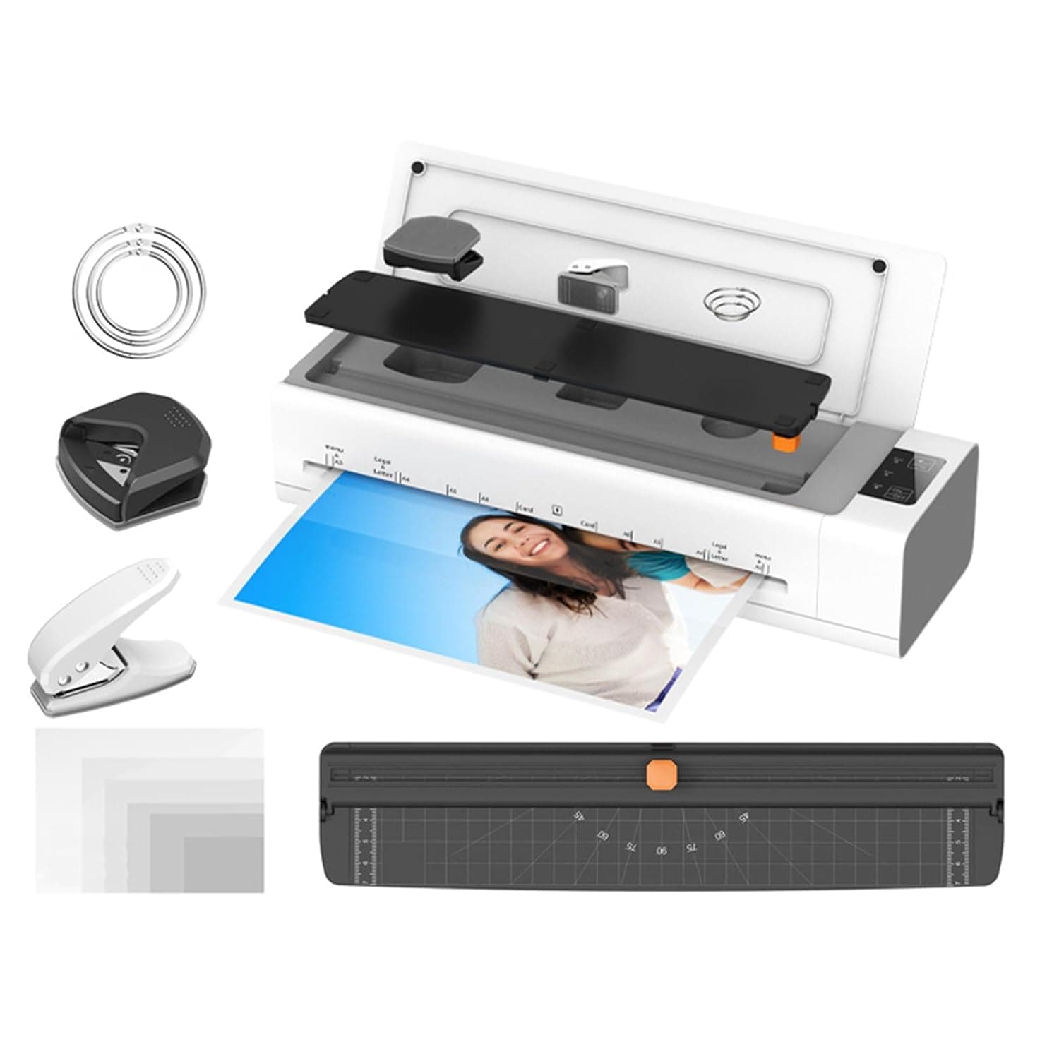 NALACAL 13-Inch Laminator, Cold & Hot Lamination Machine, A3/A4/A5/A6 Compatible, 60-Second Warm-Up, Jam-Free, Includes 12 Pouches, for Office & School (White)