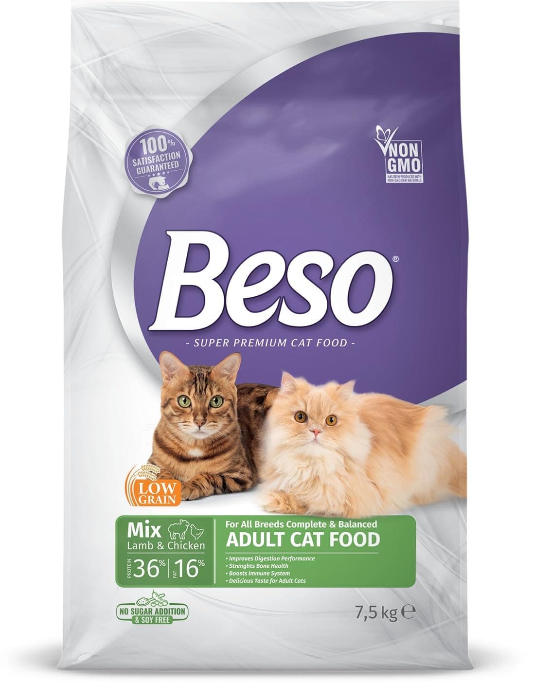 Beso Mix Cat Dry Food with Chicken and Lamb for Adults 7 Kg
