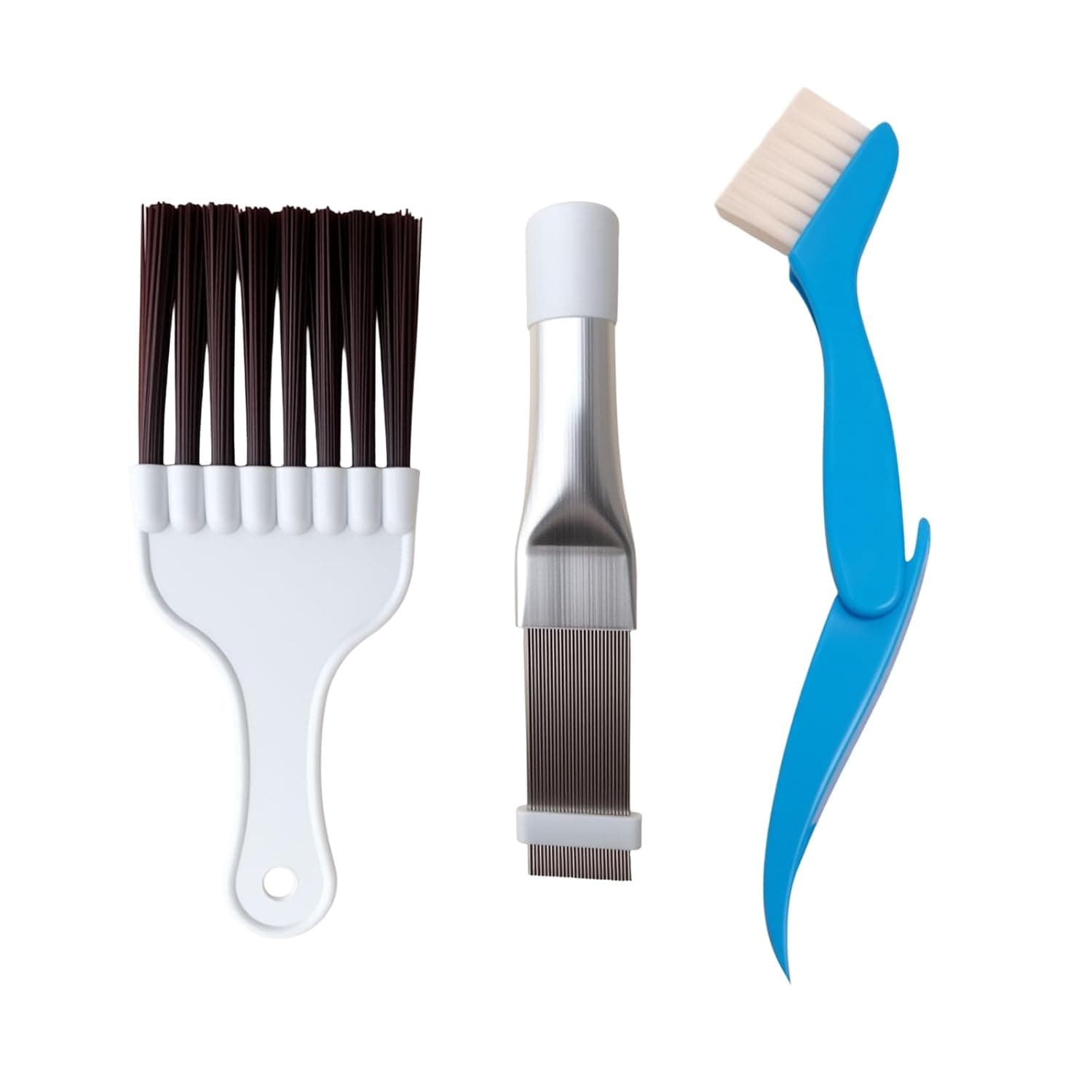 3 عبوات من مشط زعانف مكثف لمكيف الهواء، فرشاة تنظيف الزعانف، فرشاة لفائف، مجموعة تنظيف مكيف الهواء، فرشاة تنظيف لفائف الثلاجة، فرشاة خفق لتنظيف اللفائف