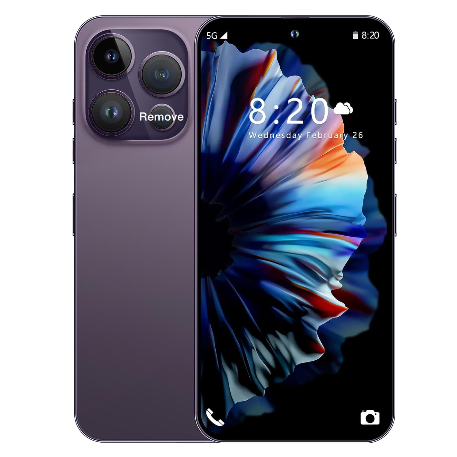 14 ProMA X Unlocked Cell Phone,Smartphone Long Battery Life 6.82" HD Screen Unlocked Phones, 6+256GB Android 13.0 with 128G Memory Card, Dual SIM/Fingerprint Lock/Face ID/GPS (Purple)