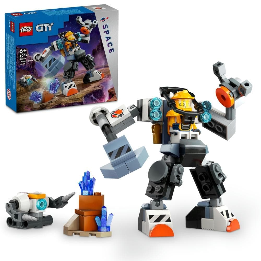LEGO City Space Construction Mech Suit, Action Figure Toy for 6 Plus Year Old Kids, Boys & Girls, Building Set with Robot and a Pilot Minifigure, Small Gift Idea 60428