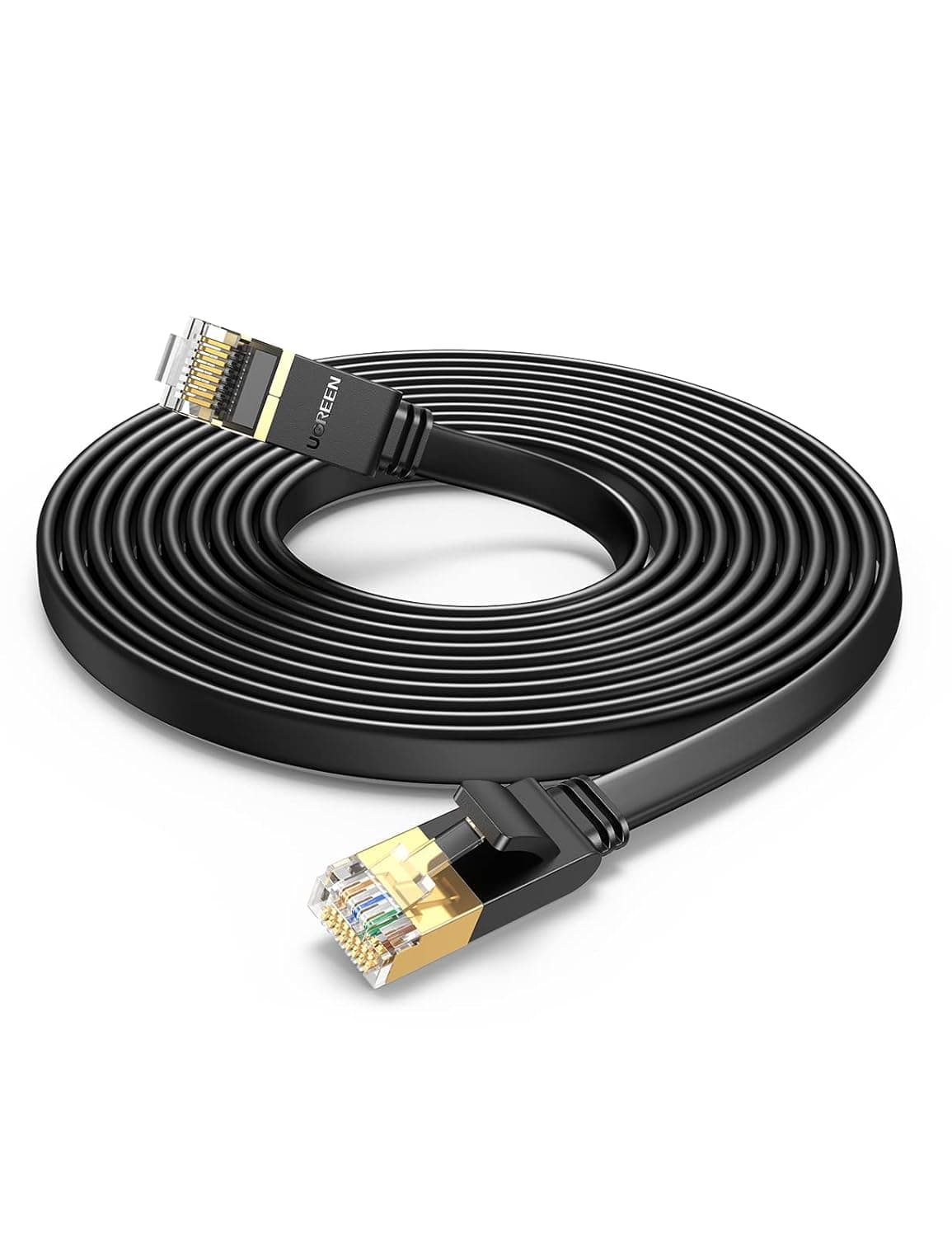 UGREEN Ethernet Cable Cat7 10M Gigabit Network Cord High-Speed Flat 10Gbps Shielded Internet Wire RJ45 Ethernet Cable Patch Compatible for Gaming PS5 PS4 PS3 Xbox Laptop Modem Router Computer