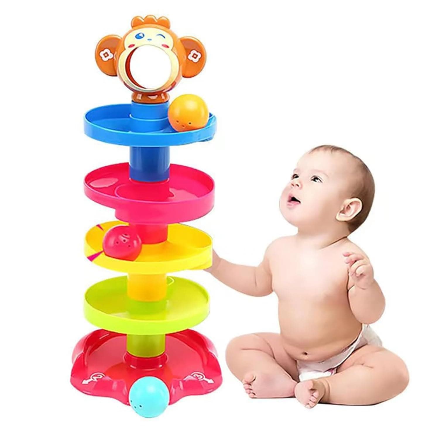Scienish Ball Drop and Roll Swirling Tower for Baby and Toddler Development Educational Toys