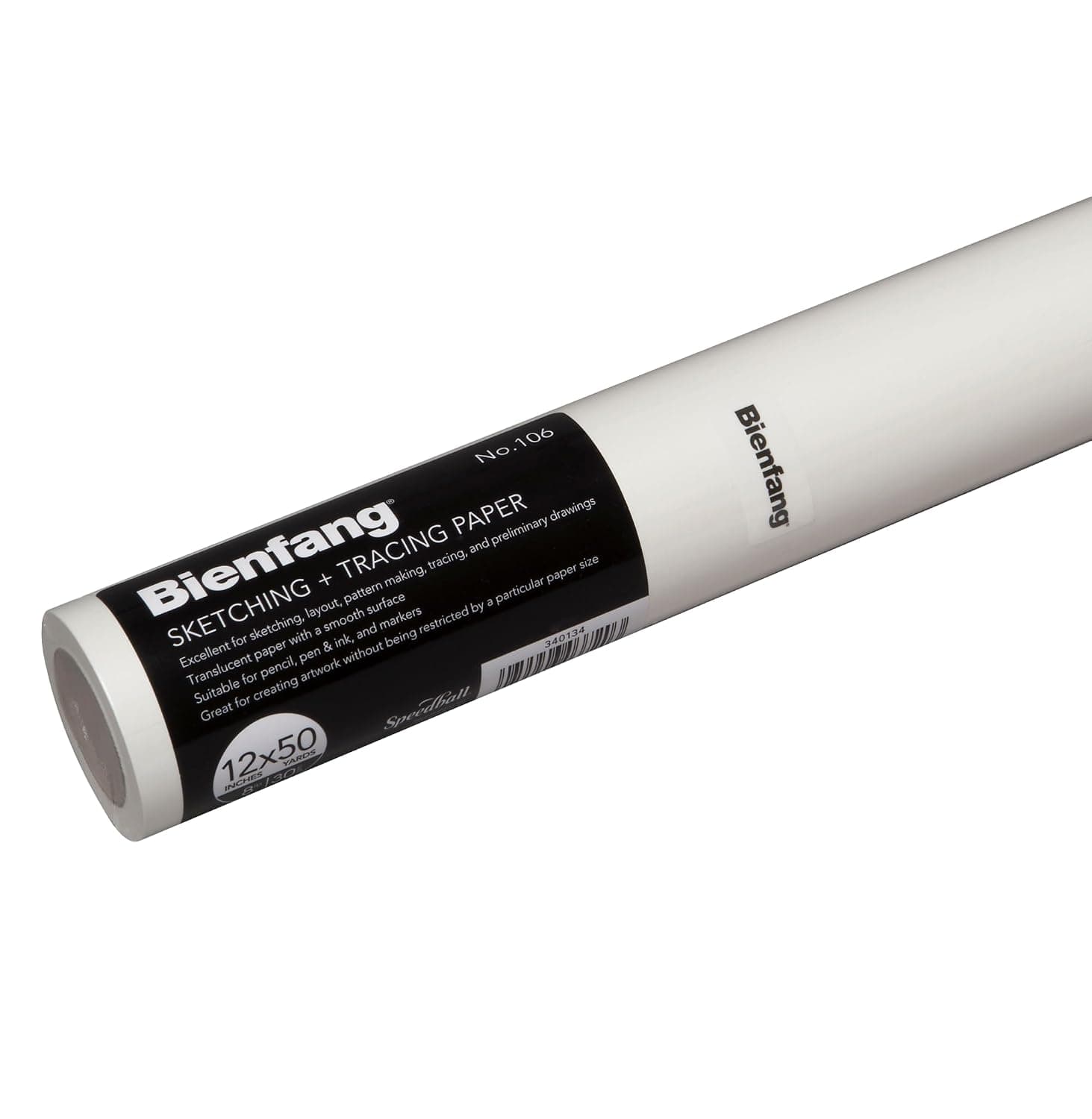 Bienfang Sketching & Tracing Paper Roll, White, 12 Inches x 50 Yards - for Drawing, Trace, Sketch, Craft, Sewing Pattern