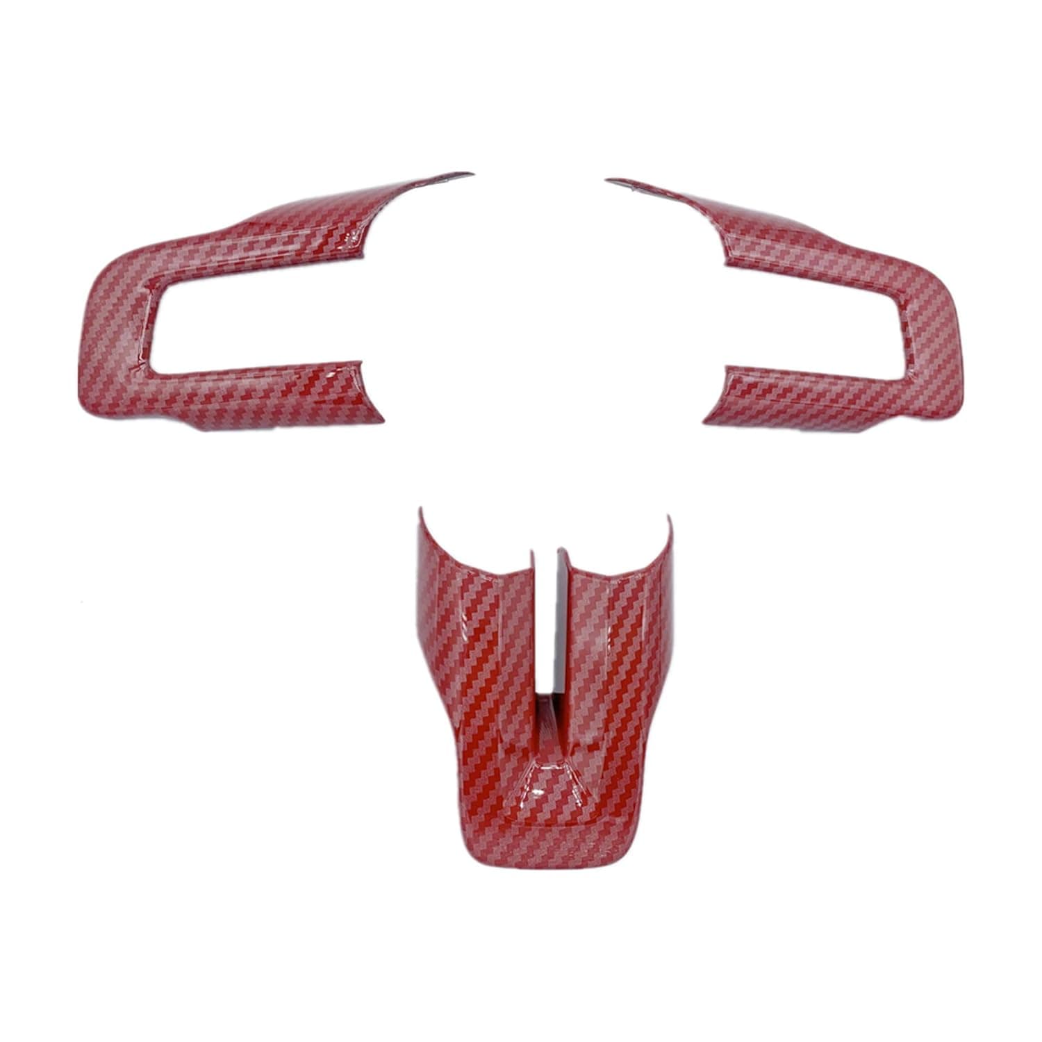 Steering Wheel Cover Trim for Ford Mustang Accessories 2015 2016 2017 2018 2019 2020 2021 2022 2023， Car Interior Accessories，Carbon Fiber (Red Carbon Fiber)