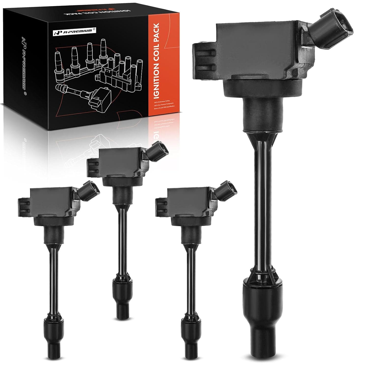 A-Premium 4PCS Ignition Coil Packs Compatible with Toyota & Lexus Vehicles - 1.8L 2.0L 2.5L - Camry 2018-2023, Corolla 2019-2023, RAV4 2019-2023, ES250 2021-2023, UX200 2019-2022