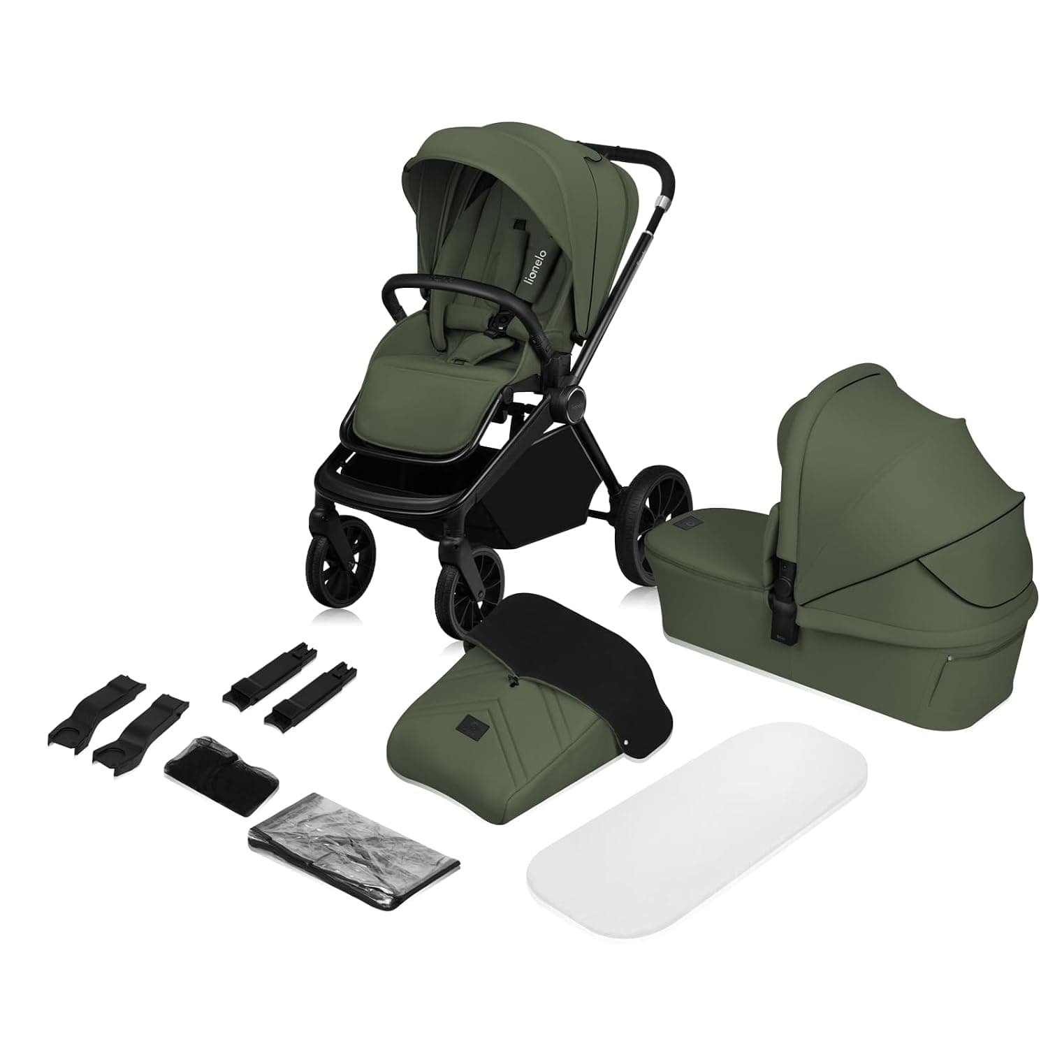 Lionelo Multifunctional stroller Mika Plus | Adjustable backrest and feet, AiryDots, cushioning, 360° rotating PU wheels, XXL hood