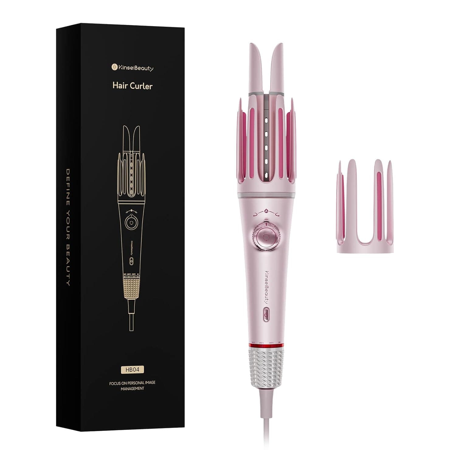 KinseiBeauty Automatic Hair Curler, Curling Iron with 32mm and 36mm Barrels for Different Hairstyle, 3 Temperature Modes for Most Hair Textures, Lightweight and Easy to Operate