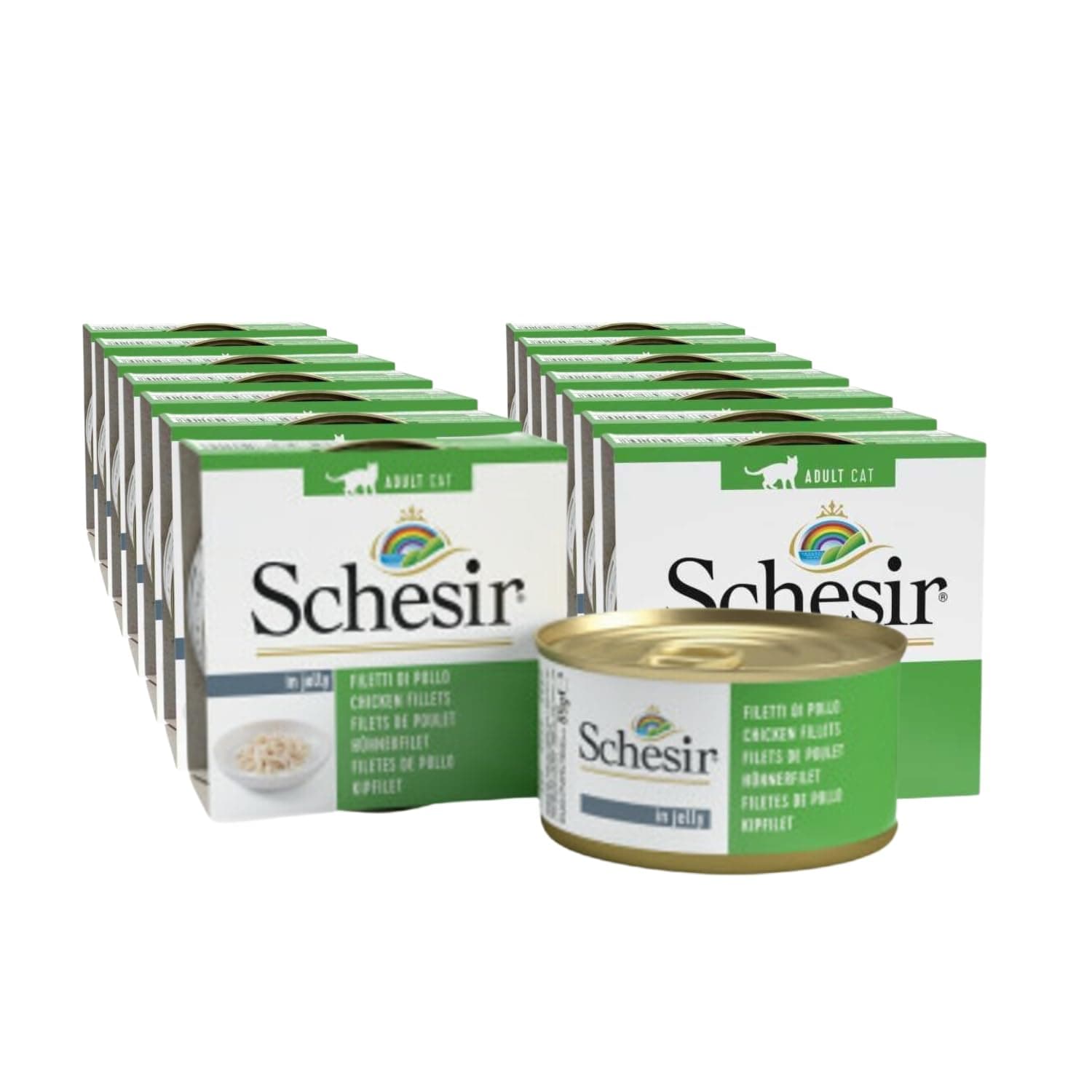 Schesir Canned Chicken Strips Cat Wet Food 14 x 85 g