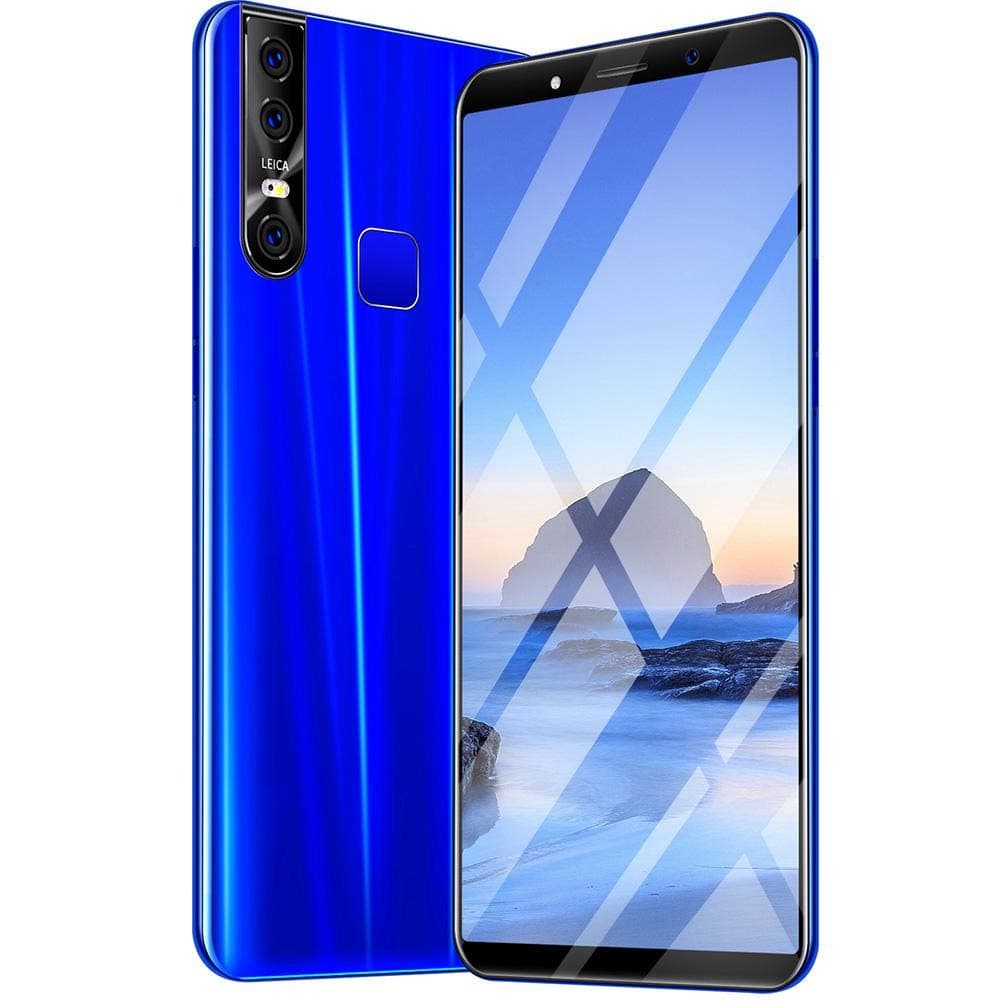 6.1" Latest Unlocked Smartphone with HD Full Screen, Android 9.1 System, Face Recognition, 6+128G, Octa-Core Dual Card Dual Standby 16MP+8MP, Blue(US)