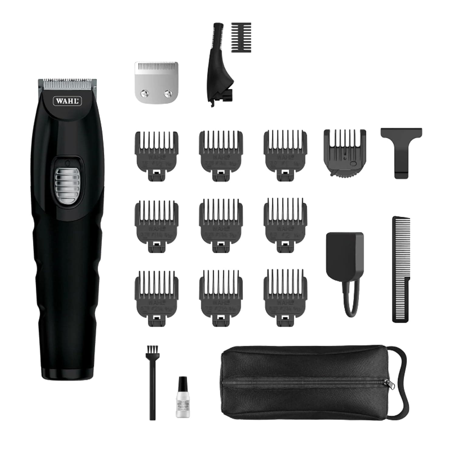 WAHL GROOMSMAN Body Trimmer | All-in-One Cordless Trimmer with High Carbon Steel Blades | Precision Grooming Kit | 12-Position Rotary Head | Perfect for Men/College Students (9953-1027)