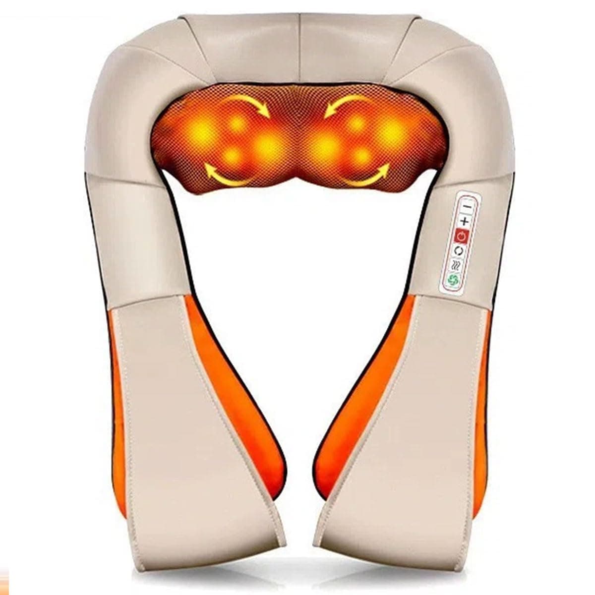 ECVV 6 Key Shiatsu Heat Neck & Shoulder Massager (BS) with Deep Massage Experience, Perfect for Muscle Relaxation at Home, Office, and Car, Enhancing Comfort and Relaxation, Beige