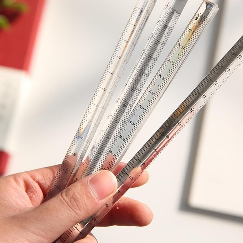 3Pc 15cm Transparent Triangle Ruler Multifunction DIY Drawing Tools School Office Supplies