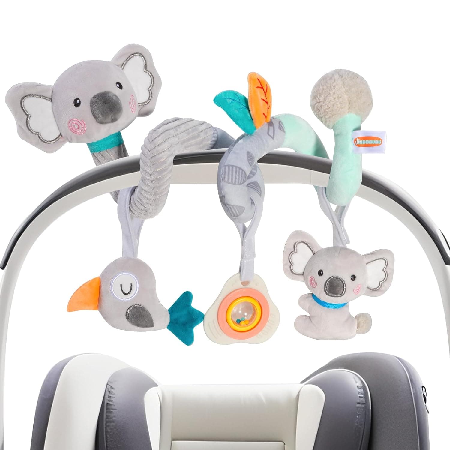 Car Seat Toys Baby Toys 0-3 Month Developmental, Stroller Toy Infant Toys 0-6 Months Newborn Toys, Carseat Toy for Infants 0-12 Months with Little Bird, Koala, Teether