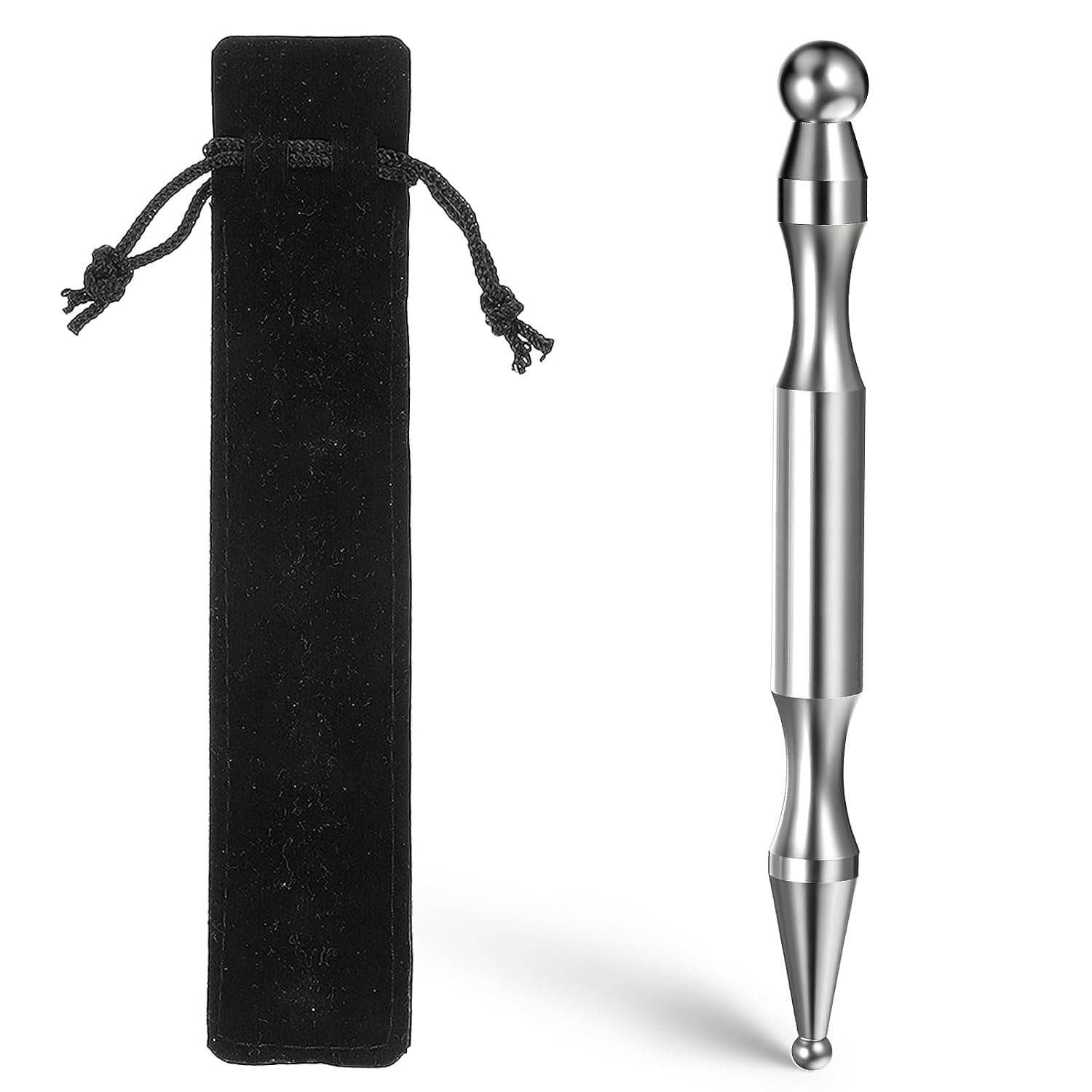 Ymapinc Trigger Point Massage Tool Pressure Point Acupuncture Pen, Fascia Tool for Face Massage Body Muscle Relaxation (Stainless Steel Silver)