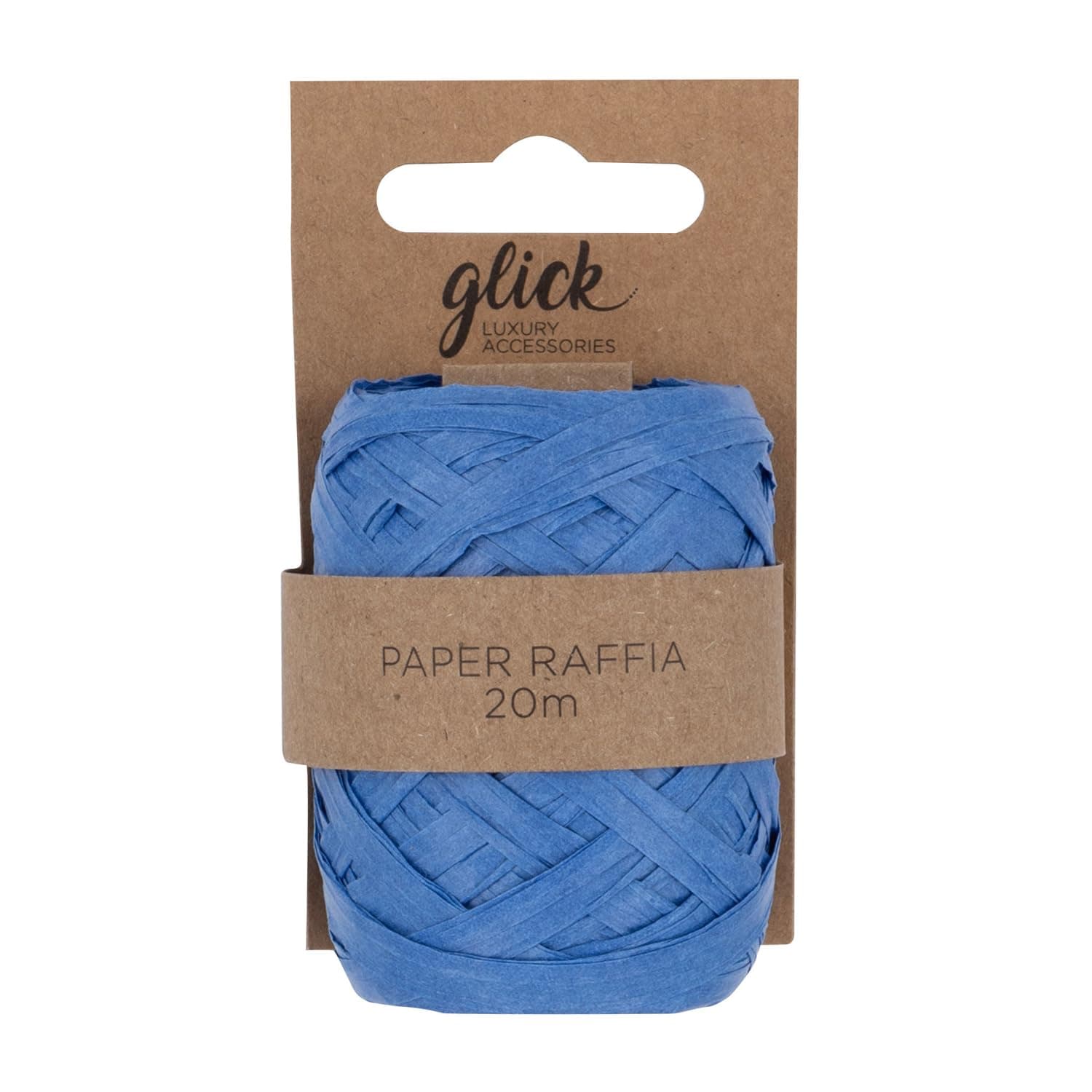Glick Blue Paper Raffia Ribbon, Perfect for Gift Wrapping and Arts and Crafts, 20 Metres Ribbon, Recyclable