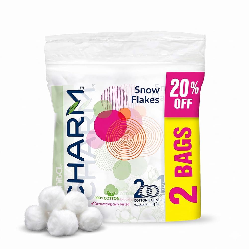 Sanita Charm 100% Cotton Balls, 200 balls