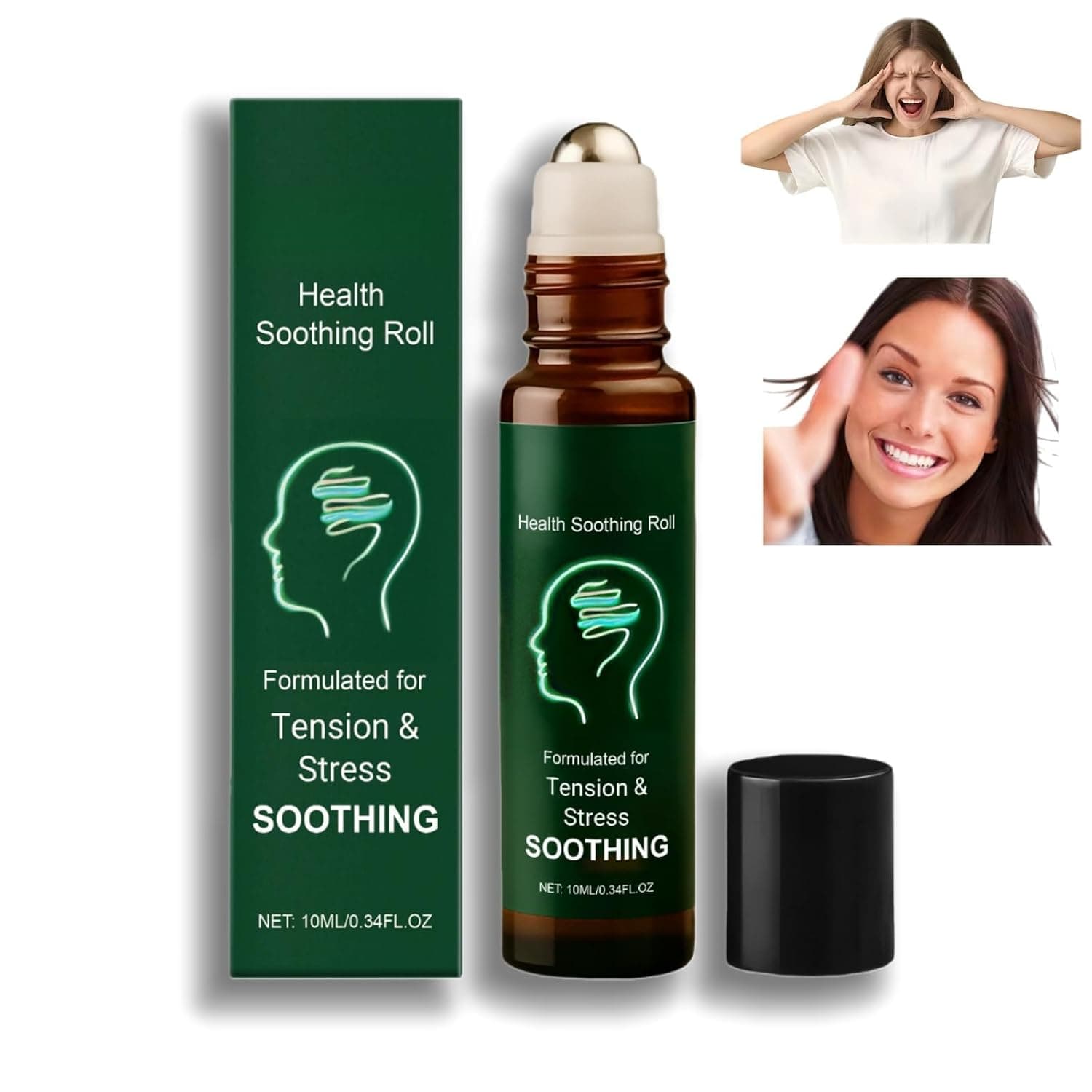 YOOJ® Head Relief Roll-On, Soothing Roll for Tension & Stress, Natural Aromatherapy Calming Roll On, Portable Relaxing Roller Ball, Gentle Formula for Daily Use, Aromatherapy Stick for Head Comfort