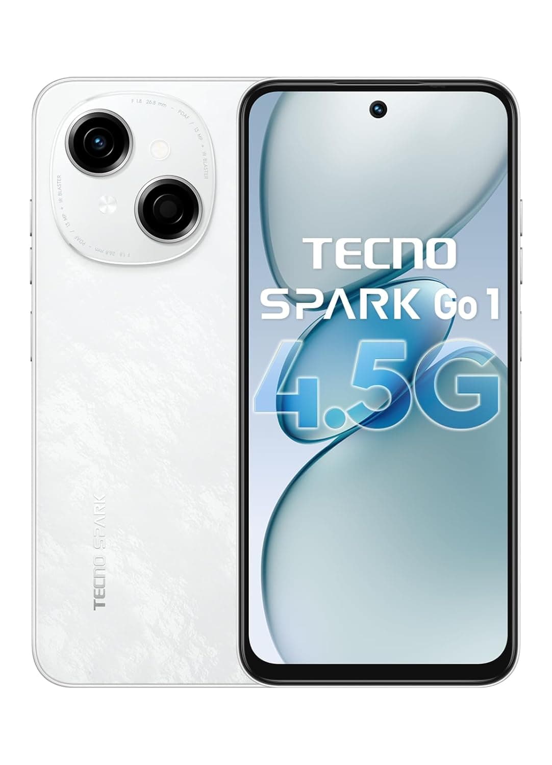 Tecno Spark Go 1 Dual SIM 4.5G Android 14 Smartphone |Segment First 120Hz Dot-in Bigger Display With Dual DTS Effec Speakers | 5000mAh| 15W Type-C| 4 Years Plus Lag-Free (Glittery White, 128+4)