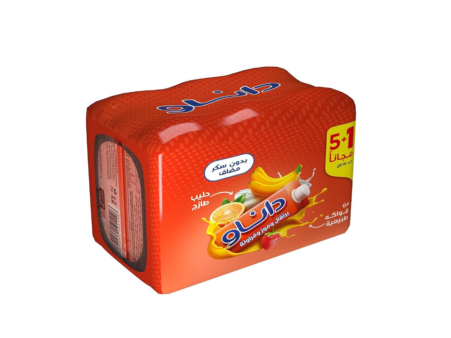 Danao NAS Orange, Banana & Strawberry Juice Drink with Milk 6-Pack 180 ml, KSA