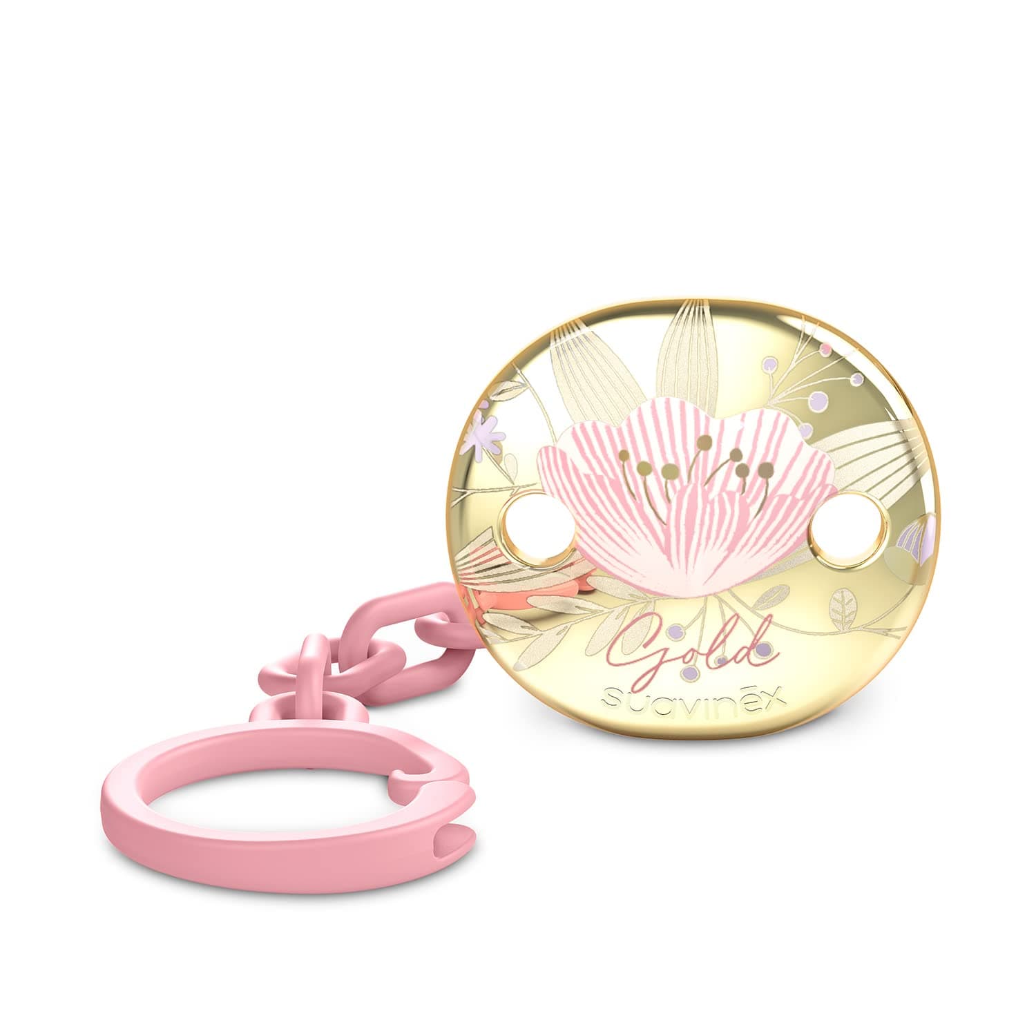 Suavinex Premium Soother Pacifier Clips/Holders, +0 Months, Pink