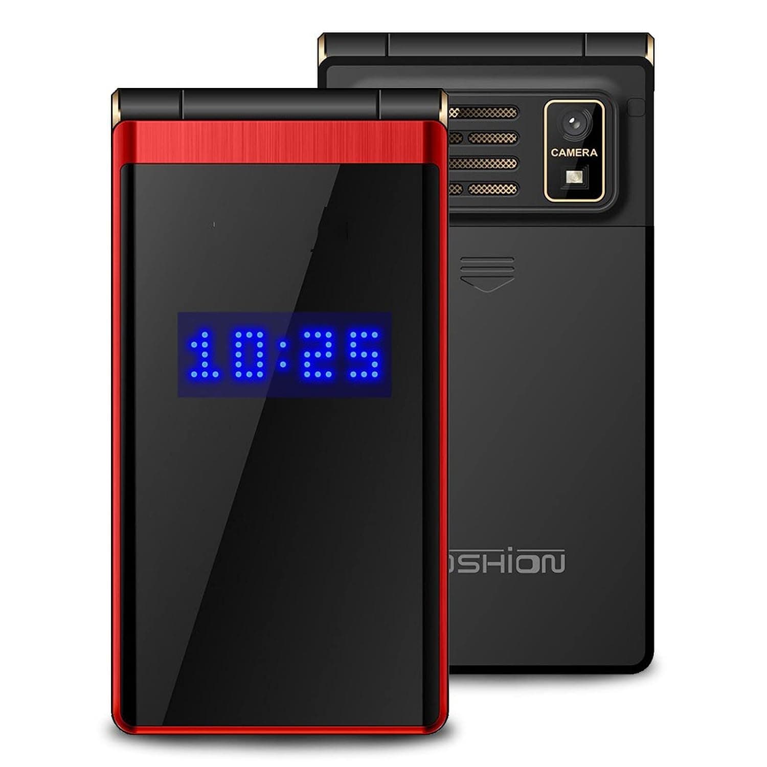 Elderly Flip Touch Handwriting Big Display Telephone, Flip Double Screen Large Characters Loud and Long Standby Outdoor Business Mobile Phone for the Elderly,Red