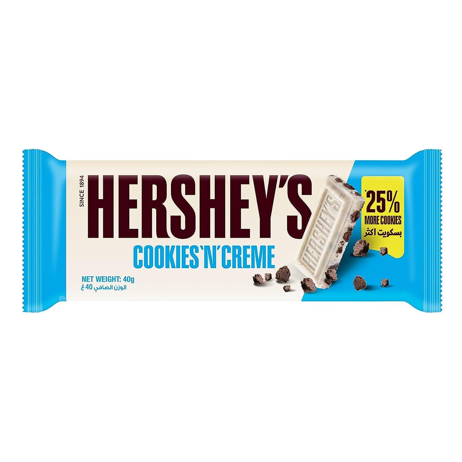Hershey's cookies 'n' creme chocolate bar, 40 gm