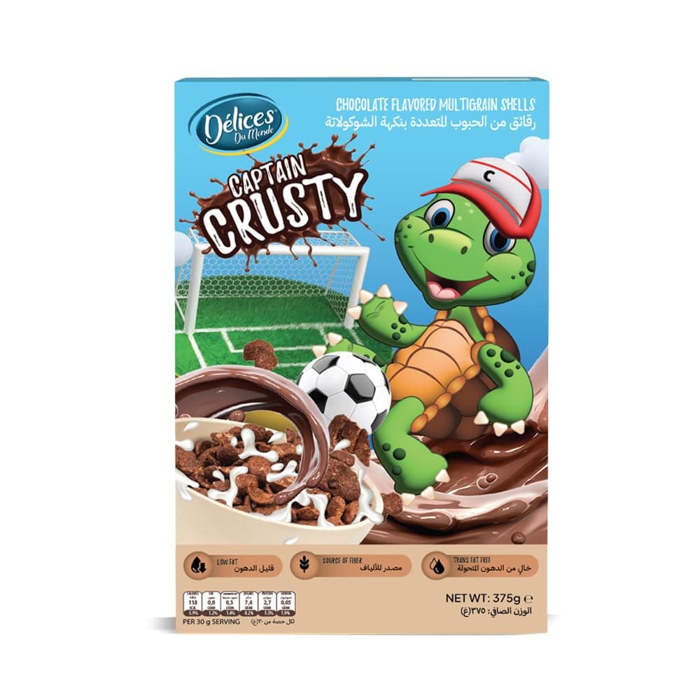 Delices Du Monde Captain Crusty Chocolate Breakfast cereal 375g