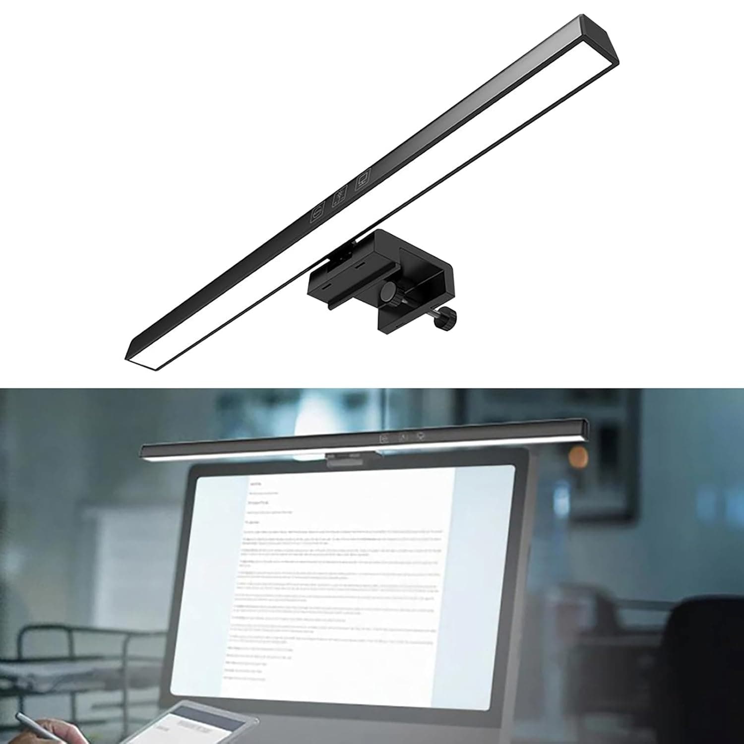Laptop Monitor Light Bar, 3 Color Monitor Led Lights(3000/4000/6000K), LED Dimmable Screen Light Bar, USB Powered Lamp for Desk Office Home Game (33cm), G-112