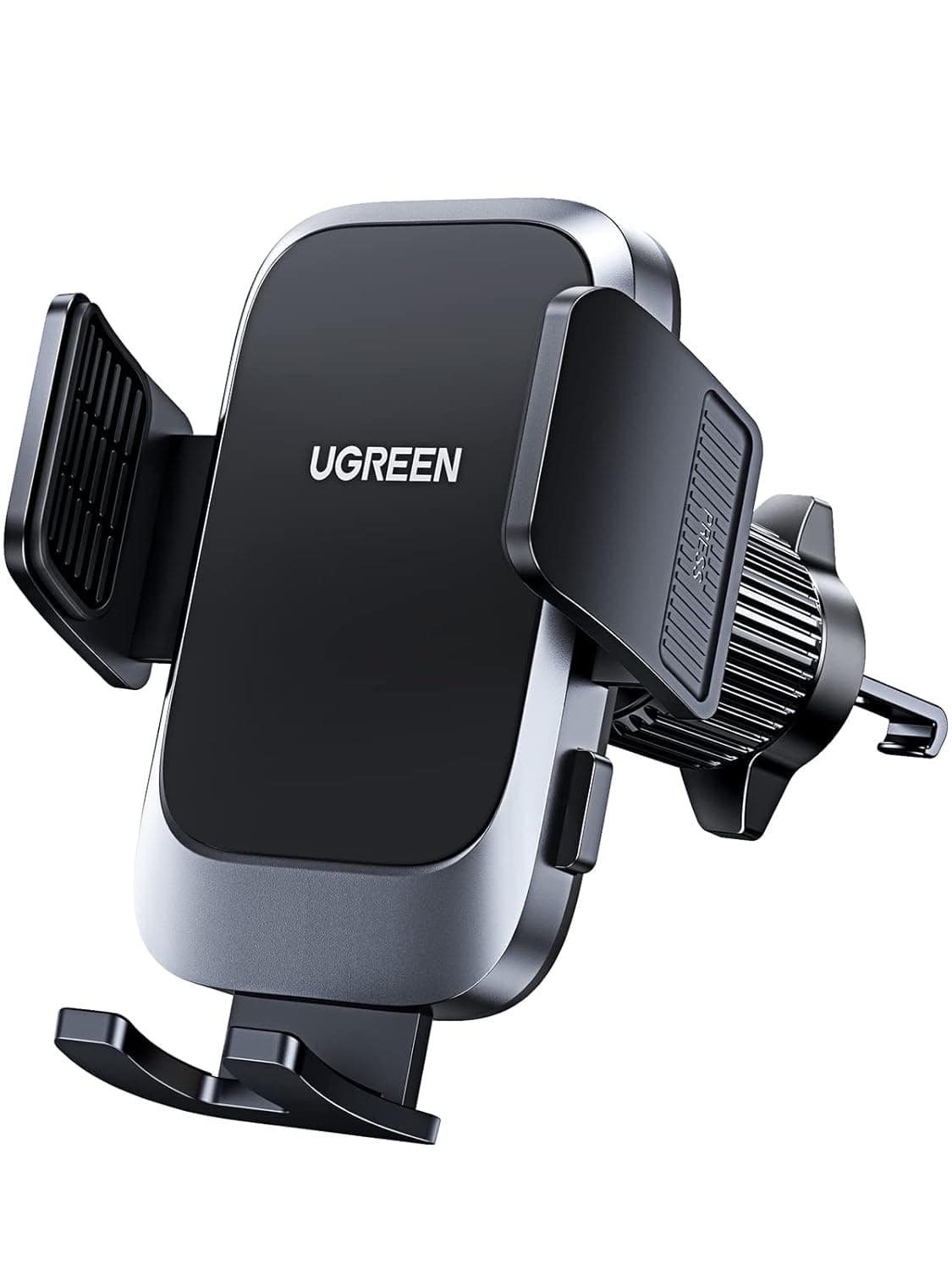 يوجرين حامل جوال للسيارة، [دوران 360 درجة لفتحة التهوية]، [فتح بزر واحد]، حامل هاتف محمول بخطاف معدني قوي، مناسب لهاتف ايفون 16/15/14/13، سامسونج S25/24/23، ملحقات الهواتف الذكية مقاس 4.7-7.2 انش