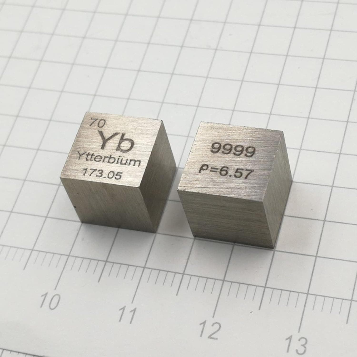 Ytterbium 10mm Density Cube for Element Collections Lab Experiment Material Hobbies Simple Substance Block Display DIY 1pcs